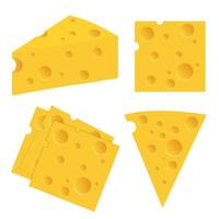 conjunto de fatias de queijo vetor