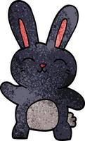 desenho animado doodle coelho feliz vetor