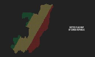 ilustração vetorial de mapa de bandeira da república do congo pontilhada vetor