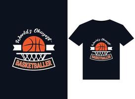 ilustrações de basquetebol ok do mundo para design de camisetas prontas para impressão vetor