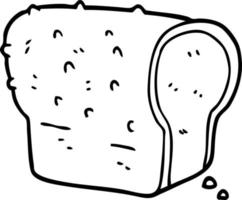 desenho de linha desenho animado pão vetor