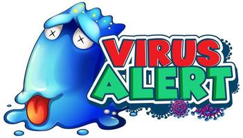 alerta de vírus do monstro doente vetor