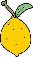 doodle de desenho animado limão orgânico vetor