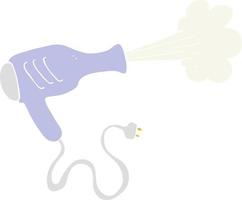 ilustração de cor plana de um secador de cabelo de desenho animado vetor