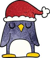 pinguim de natal doodle de desenho animado vetor