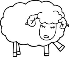 desenho de linha desenho animado ovelhas fofas vetor