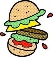 hambúrguer de desenho animado vetor