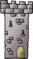torre de castelo de doodle de desenho animado vetor