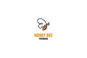 modelo de ilustração vetorial de design de logotipo de mel de abelha plana vetor