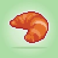 Pixel de pão de 8 bits. ícone de comida para ativos de jogos em ilustrações vetoriais. vetor