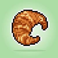 Pixel de pão de 8 bits. ícone de comida para ativos de jogos em ilustrações vetoriais. vetor