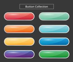 coleção de botão brilhante colorido vetor