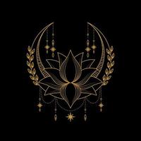 design de logotipo de lótus dourado para tatuagem corporativa ou empresa vetor