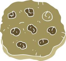ilustração de cor lisa de um biscoito de desenho animado vetor