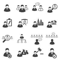 conjunto de ícones de liderança de negócios