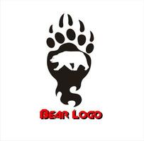 logotipo da trilha do urso com uma silhueta de urso no centro vetor
