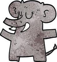 elefante em pé doodle dos desenhos animados vetor