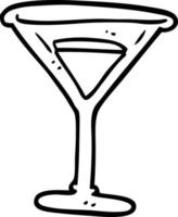 desenho de linha martini de desenho animado vetor