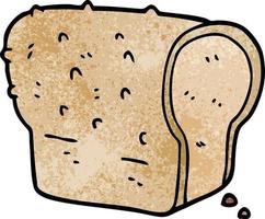 pão de doodle de desenho animado vetor