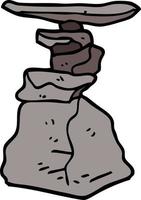doodle de desenhos animados pedras empilhadas vetor