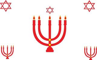 fundo branco feliz hanukkah vermelho. vetor