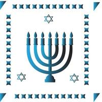 fundo branco feliz dia de hanukkah azul. vetor