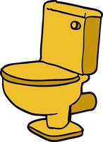 doodle toalete dourado dos desenhos animados vetor