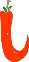 doodle de desenho animado pimenta malagueta vermelha vetor