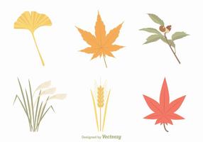 Conjunto de vetores de folhas de outono livres