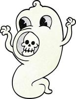 fantasma de doodle de desenho animado assustador vetor