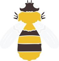 abelha de desenho de estilo de cor plana vetor