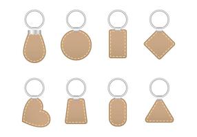 Stitched leather key holder vector