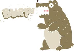 ilustração de cor lisa de um urso de desenho animado vetor