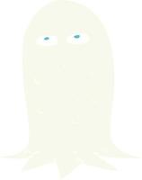 ilustração de cor plana de um fantasma de halloween de desenho animado vetor