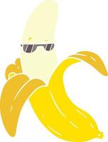 banana de desenho animado de estilo de cor plana vetor