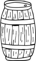 desenho de linha de um barril vetor