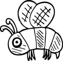 desenho de linha desenho animado abelha ansiosa vetor