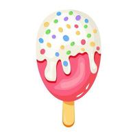 verifique este ícone plano colorido de sorvete vetor