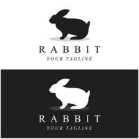 conjunto de coelho criativo com imagem de ícone de modelo de slogan vetor