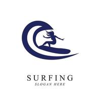 design de modelo de vetor de logotipo de surf