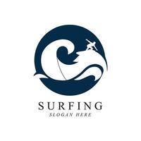 design de modelo de vetor de logotipo de surf
