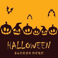 logotipo de halloween com modelo de slogan vetor