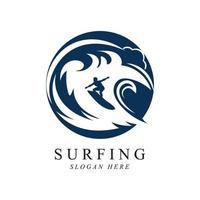 design de modelo de vetor de logotipo de surf