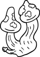desenho de linha desenhos animados cogumelos mortais vetor