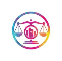 modelo de vetor de logotipo de finanças de justiça. escritório de advocacia criativo com conceito de design de logotipo gráfico.