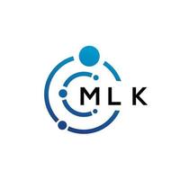 design de logotipo de tecnologia de letra mlk em fundo branco. Letra de iniciais criativas mlk conceito de logotipo. design de letra mlk. vetor