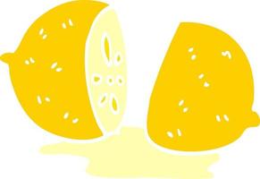 doodle de desenho animado limão fatiado vetor