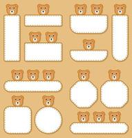 conjunto de banner fofo com urso vetor