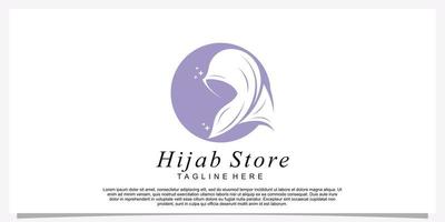 modelo de design de logotipo de estilo hijab com vetor premium de conceito exclusivo