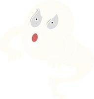 desenho animado doodle fantasma com raiva vetor